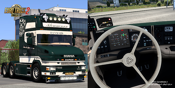 اسکانیا دماغ دار T580 + تریلر Klemmensen برای بازی Euro Truck Simulator 2 ورژن 1.50
