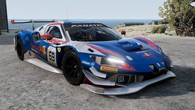 دانلود مود F.e.r.r.a.r.i 296 GT3 بازی BeamNG.Drive ورژن 0.38