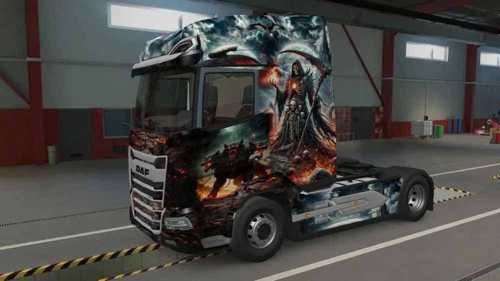 دانلود مود DAF 2021 NGD Death Skin برای یورو تراک 2 ورژن 1.57
