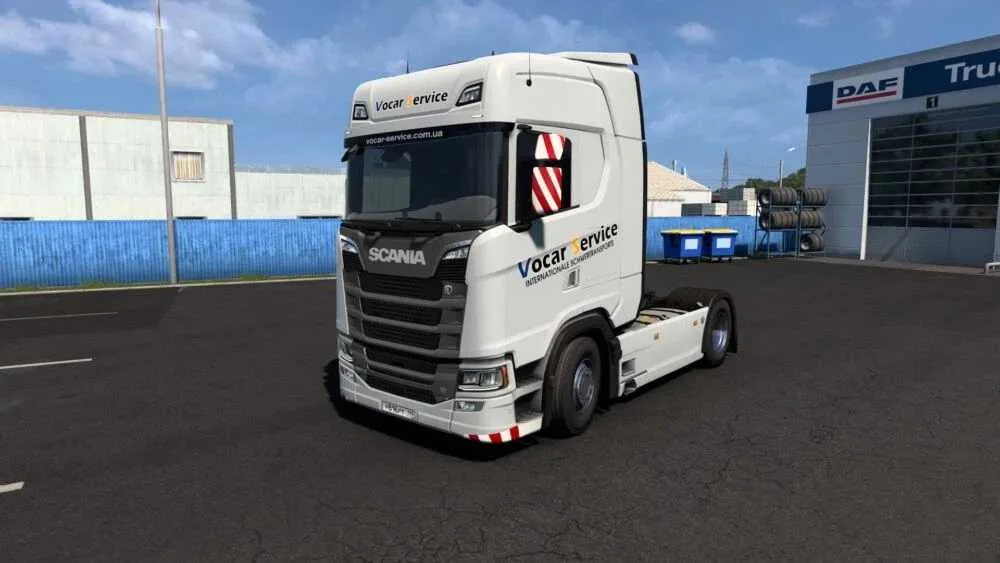 دانلود مود Mercedes & DAF Service Skin برای یورو تراک 2 ورژن 1.57