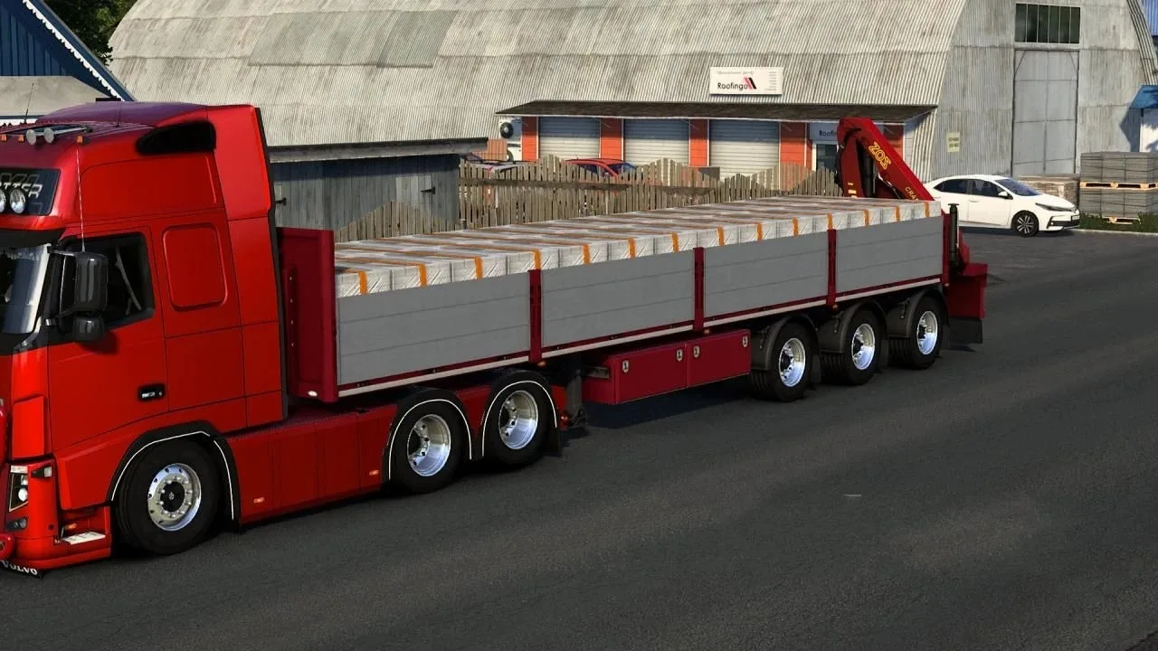 دانلود مود SCS crane trailer 3 steer axle برای یورو تراک 2 ورژن 1.57