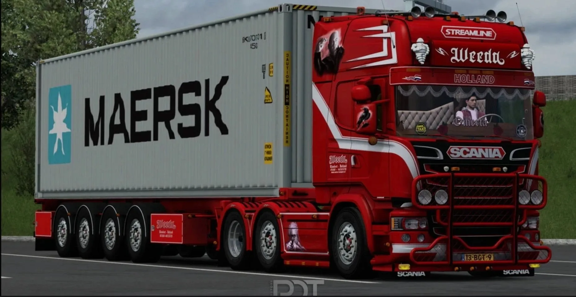 دانلود مود Scania R450 Weeda Penoza برای یورو تراک 2 ورژن 1.57