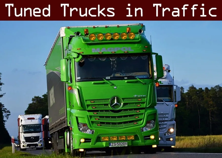 دانلود مود Tuned Truck Traffic Pack برای یورو تراک 2 ورژن 1.57