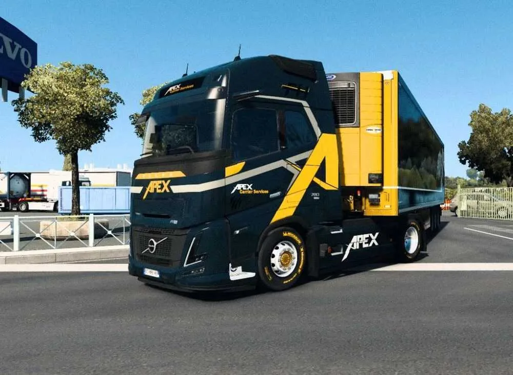 دانلود مود Volvo Apex Carrier Services Skin برای یورو تراک 2 ورژن 1.57