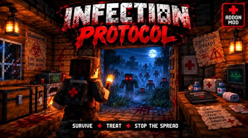 دانلود مود Infection Protocol برای ماینکرافت بدراک 26.40؛ آغاز یک آلودگی مرموز