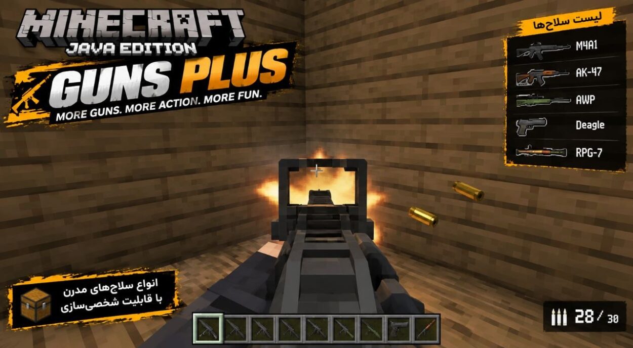 دانلود مود Guns plus برای ماینکرافت جاوا 1.21؛ محتوایی با تهجیزات نطامی
